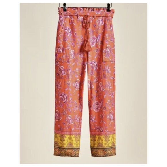 Sundance Vibrant Reef Cargo Pockets Pants Tie Front Size XXL Red/Yellow NWOT - Picture 1 of 10